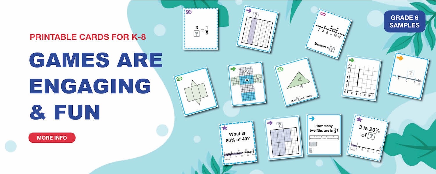 Make math more fun with printable card games.